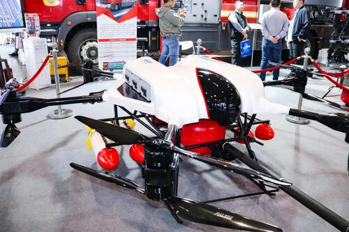에 관한 최신 회사 뉴스 하드코어 변형! 중량 MYUAV 소방 및 구조 UAV, 150kg 부하, 최대 비행 고도 500m, 비행 60분