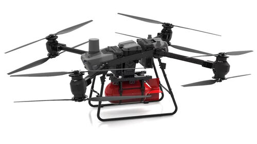 에 관한 최신 회사 뉴스 FC30 무인기 설치 소방용 물 대포 DJI FC30 무인기 마우아브 연결 무인기 최대 240m