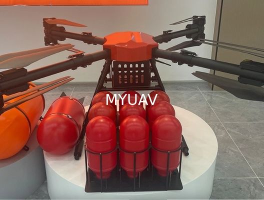 MYUAV 연결된 드론 물 기반 화재 폭탄 (25KG) 드론 사용 숲 화재 구조 소방